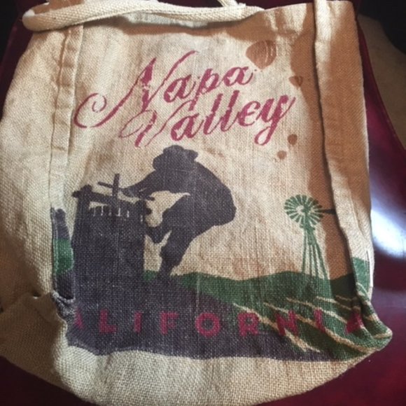 VTG Napa Valley California Burlap Tote Shopping Bag Collectible 13.5"x15.5" - Picture 10 of 16